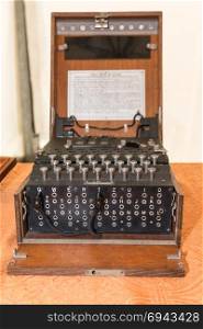 The Enigma Cipher Coding Machine from World War II. The Enigma Cipher Machine from World War II