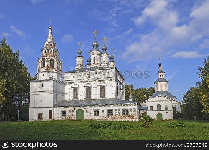 The ensemble of the Transfiguration and Sretensky Transfiguration Church (17th century) in Great Ustyug, Russia