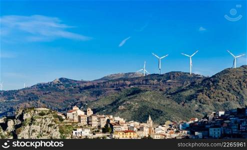 The Eolic turbines in the italian mountains