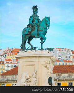 The equestrian statue of King Jose I. Lisbon, Portugal