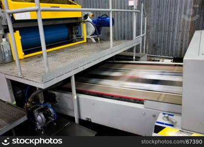 The equipment for a press in a modern printing house