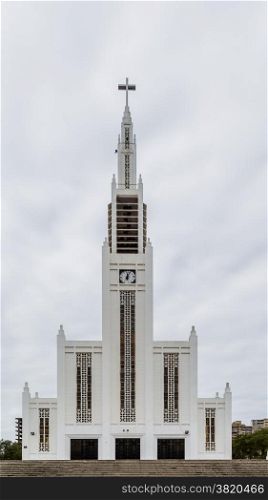 The exterior of the Cathedral of Our Lady of the Immaculate Conception in Maputo, Mozambique