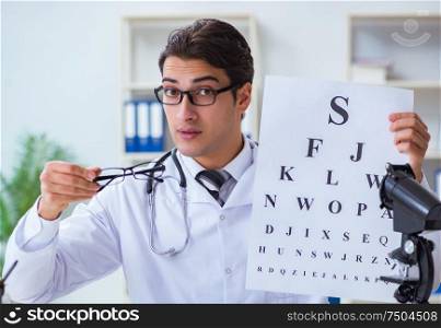 The eye doctor in medical concept. Eye doctor in medical concept