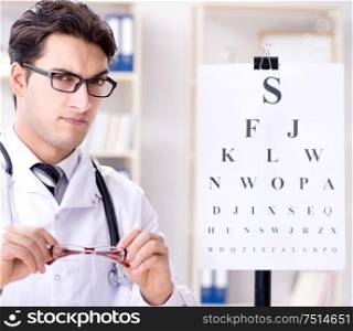 The eye doctor in medical concept. Eye doctor in medical concept