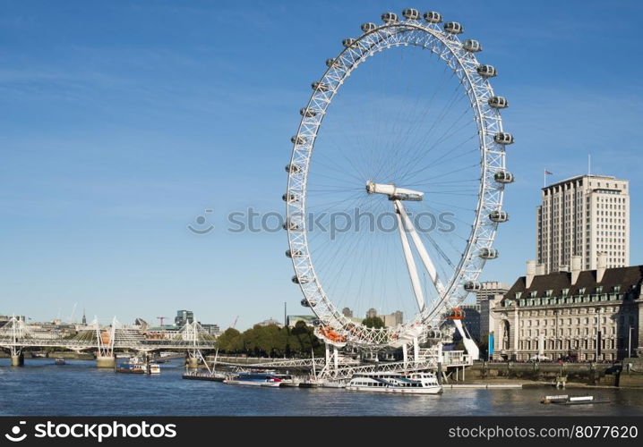 The eye Symbol of London. Blue sky