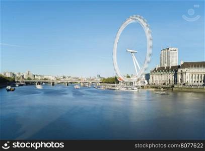 The eye Symbol of London. Blue sky