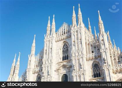 The facade of Duomo di Milano (Milan Cathedral) Italy