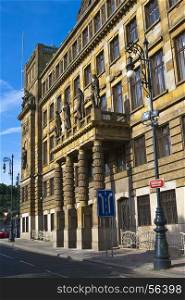 The facade of the Ministry of Industry and Commerce in Prague. Czech Republic