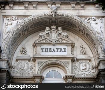 The facade of the theater in Avignon, France