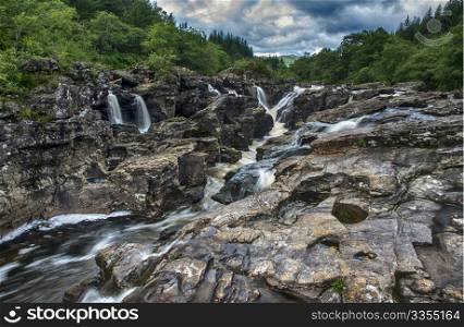 The Falls and Ruggedness of the River Orchy, Scottish Highlands.