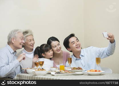 The family having meals happily