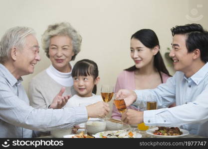 The family having meals happily