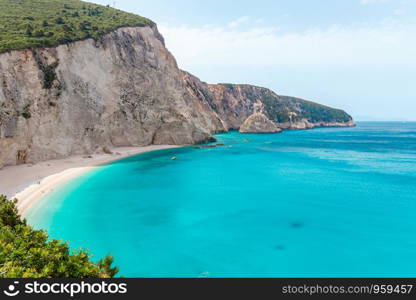 The famous and exotic Porto Katsiki beach on the island of Lefkada, Greece