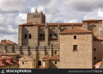 The famous Avila cathedral, Castilla y Leon, Spain.