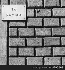 The famous Barcelona (Spain) landmark - La Rambla Avenue