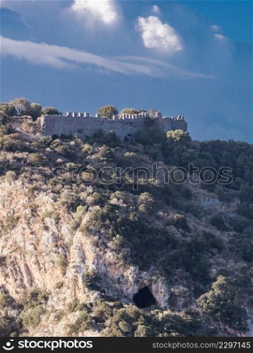 The famous old Navarino castle in Messinia Greece Peloponnese, mediterranean Europe. Holidays travel adventure concept.. Navarino castle, Greece Peloponnese