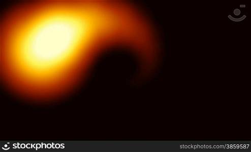 The fiery full-sphere (comet) flies against a dark background