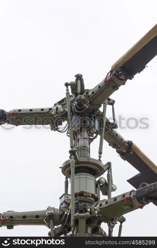 The fighting helicopter isolated on a white background