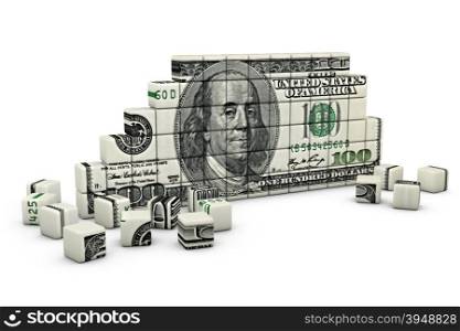 the figure of the cubes in the shape of a dollar