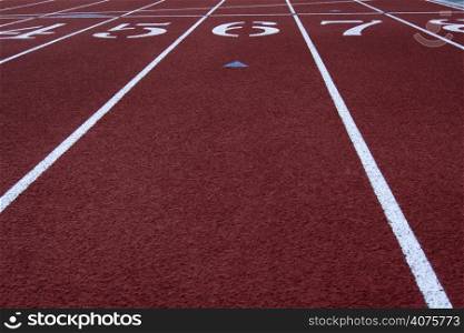 The finish line in a running track