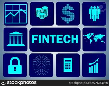The fintech in financial technology concept. Fintech in financial technology concept