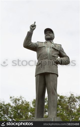 The first Statue of Samora Moises Machel erected before the much larger statue at the Independence Square