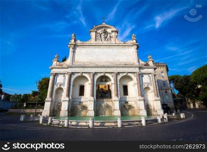 "The Fontana dell'Acqua Paola also known as Il Fontanone ("The big fountain") is a monumental fountain located on the Janiculum Hill in Rome."
