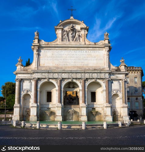 "The Fontana dell&rsquo;Acqua Paola also known as Il Fontanone ("The big fountain") is a monumental fountain located on the Janiculum Hill in Rome."