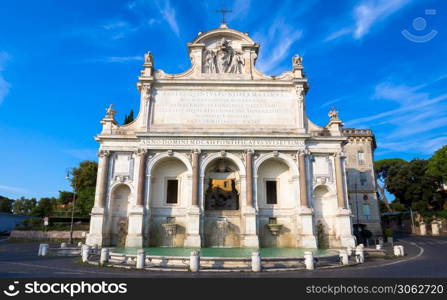 "The Fontana dell&rsquo;Acqua Paola also known as Il Fontanone ("The big fountain") is a monumental fountain located on the Janiculum Hill in Rome."