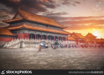 The Forbidden City is the largest palace complex in the world. Located in the heart of Beijing, China. Forbidden City is the largest palace complex in the world.