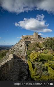the Fort and Castelo of Marvao in the old Town of the Village of Marvao on the Hill of Castelo de Marvao in Alentejo in Portugal. Portugal, Marvao, October, 2021