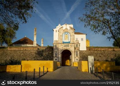 the Fort and City Wall of the old city of Elvas in Alentejo in Portugal. Portugal, Elvas, October, 2021