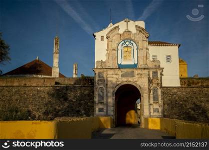 the Fort and City Wall of the old city of Elvas in Alentejo in Portugal. Portugal, Elvas, October, 2021