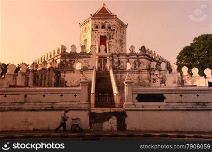 the Fort Phra Sumen on the Menam Chao Phraya river in Banglamphu in the city of Bangkok in Thailand in Southeastasia.. ASIA THAILAND BANGKOK