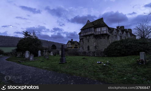 The fortified Manor House of Stokesay Castle Shropshire