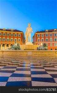 The Fountain du Soleil on Place Massena square Nice, French Riviera, Cote d'Azur, France