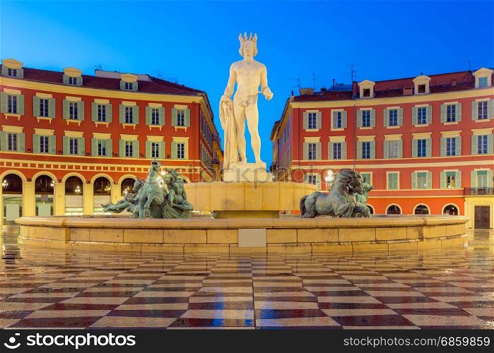 The Fountain du Soleil on Place Massena square Nice, French Riviera, Cote d&rsquo;Azur, France