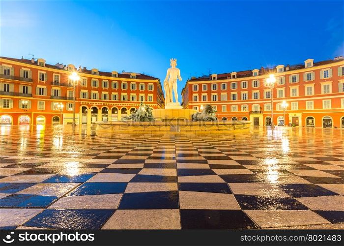 The Fountain du Soleil on Place Massena square Nice, French Riviera, Cote d&rsquo;Azur, France