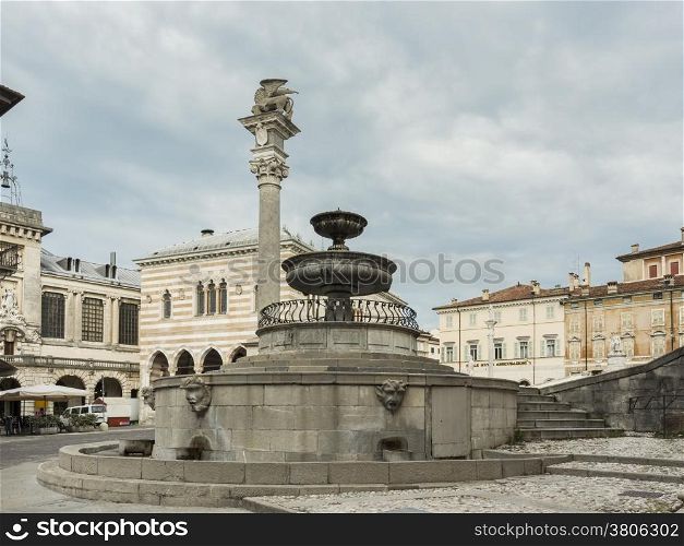 the fountain of Carrara in Freedom Square in Udine Italy