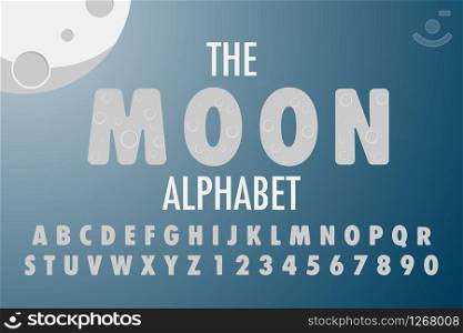 the full moon alphabet creative font vector illustrator