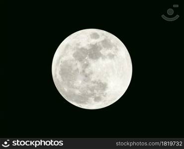 The full moon on the black background with clipping path
