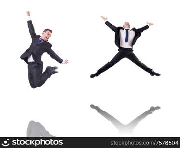The funny businessman isolated on the white. Funny businessman isolated on the white