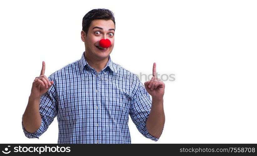 The funny man clown isolated on white background. Funny man clown isolated on white background