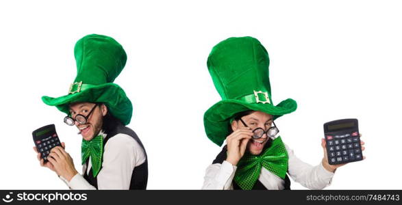 The funny man in saint patrick holiday concept. Funny man in saint patrick holiday concept