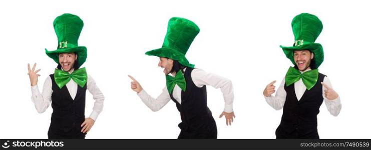 The funny man in saint patrick holiday concept. Funny man in saint patrick holiday concept