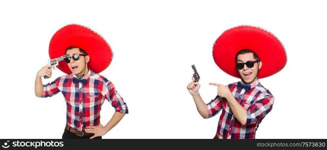 The funny mexican with sombrero hat. Funny mexican with sombrero hat