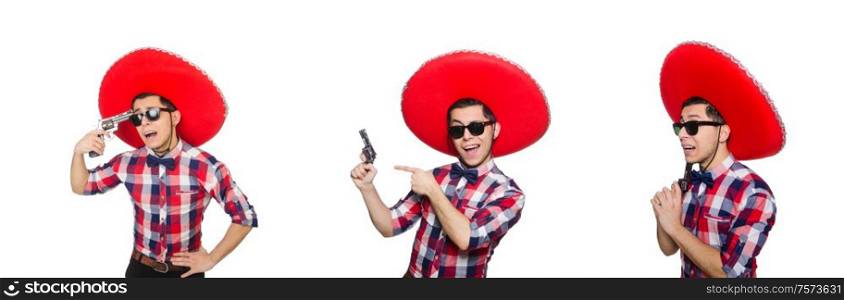 The funny mexican with sombrero hat. Funny mexican with sombrero hat