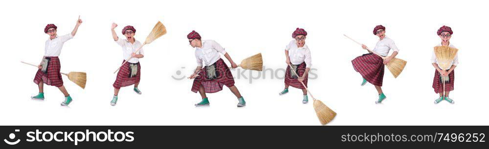 The funny scotsman isolated on the white background. Funny scotsman isolated on the white background