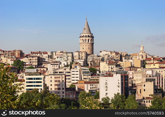 The Galata Tower is a medieval stone tower in Istanbul, Turkey