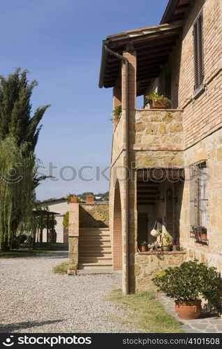 The garden of a luxury country house in the famous Tuscan hills, Italy.